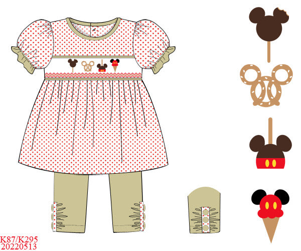 DISNEY SNACKS HAND SMOCKED KNIT PANT SET (po227)