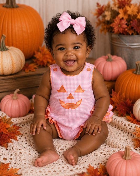 PINK / ORANGE GINGHAM JACK O’LANTERN BUBBLE // ETA MID TO LATE JUNE (po220 extras)