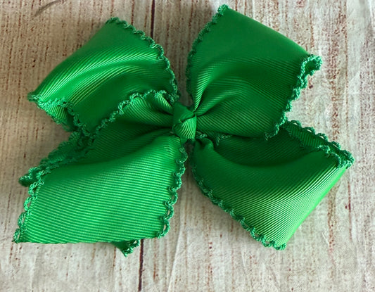GREEN w/ GREEN MOONSTITCH HAIRBOW (#204)