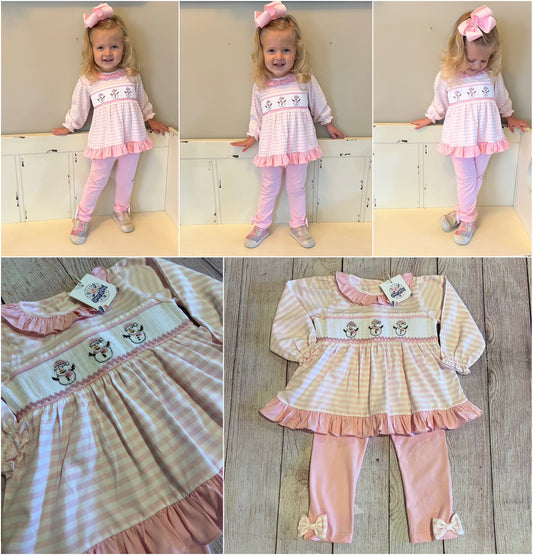 SNOWMAN KNIT PANT SET  READY TO SHIP) (po186 extras)