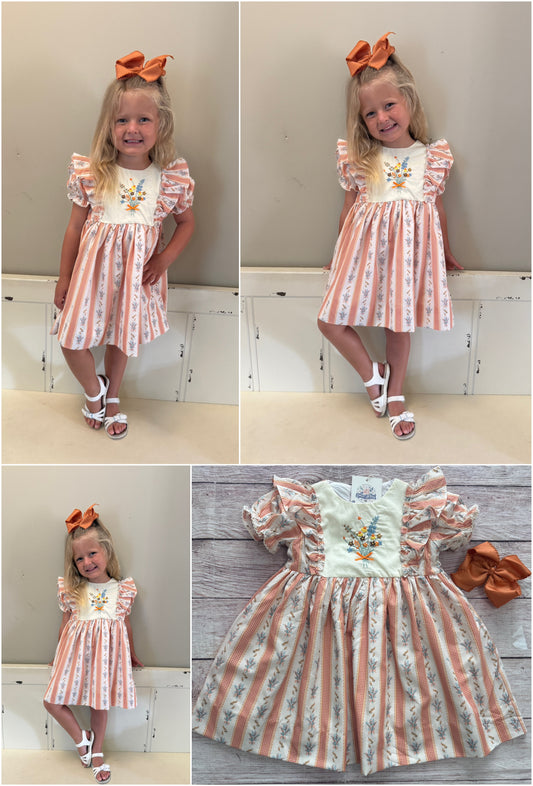 HAND EMBROIDERED FALL FLORAL DRESS // ETA MID TO LATE JULY (po222)