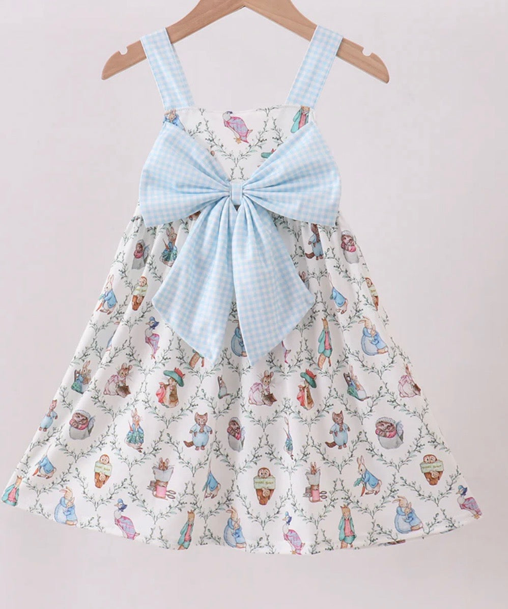 BLUE BUNNY BOW DRESS