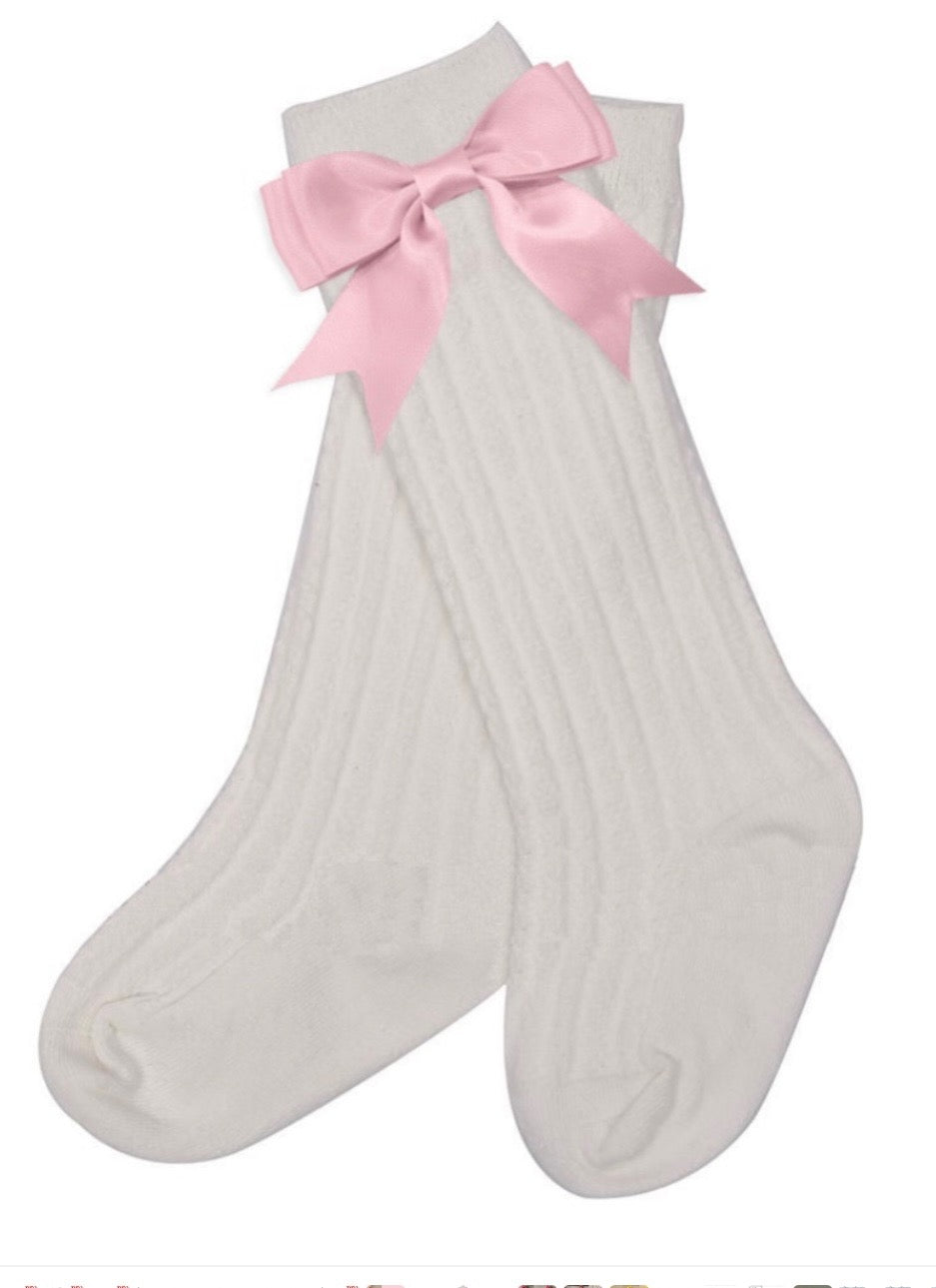 PINK SATIN BOW SOCKS // ETA LATE AUGUST (po224)