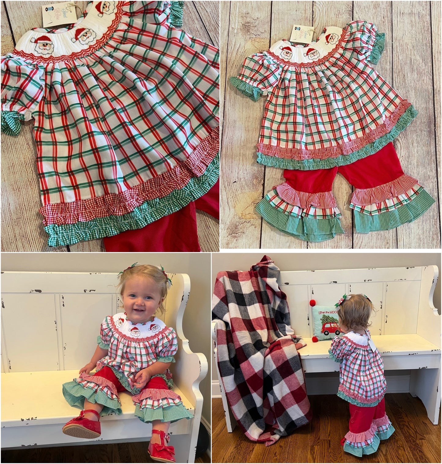 HAND SMOCKED SANTA PANT SET // ETA EARLY TO MID OCTOBER (po225a)