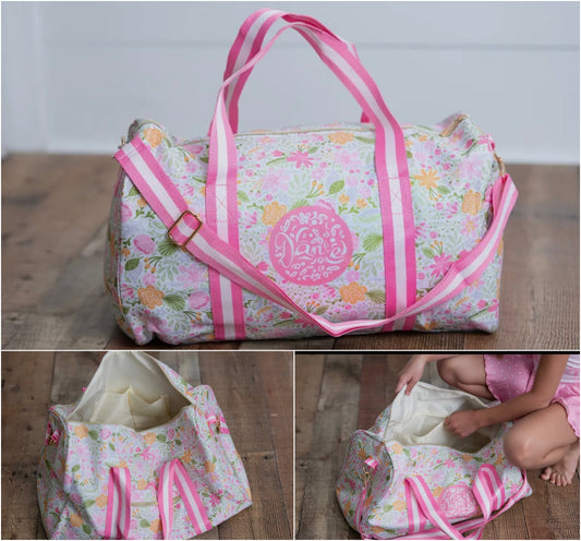 PINK FLORAL DANCE TRAVEL BAG (swim #1)