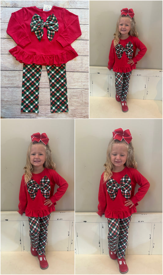 RED / GREEN PLAID BOW PANT SET // ETA EARLY TO MID JULY