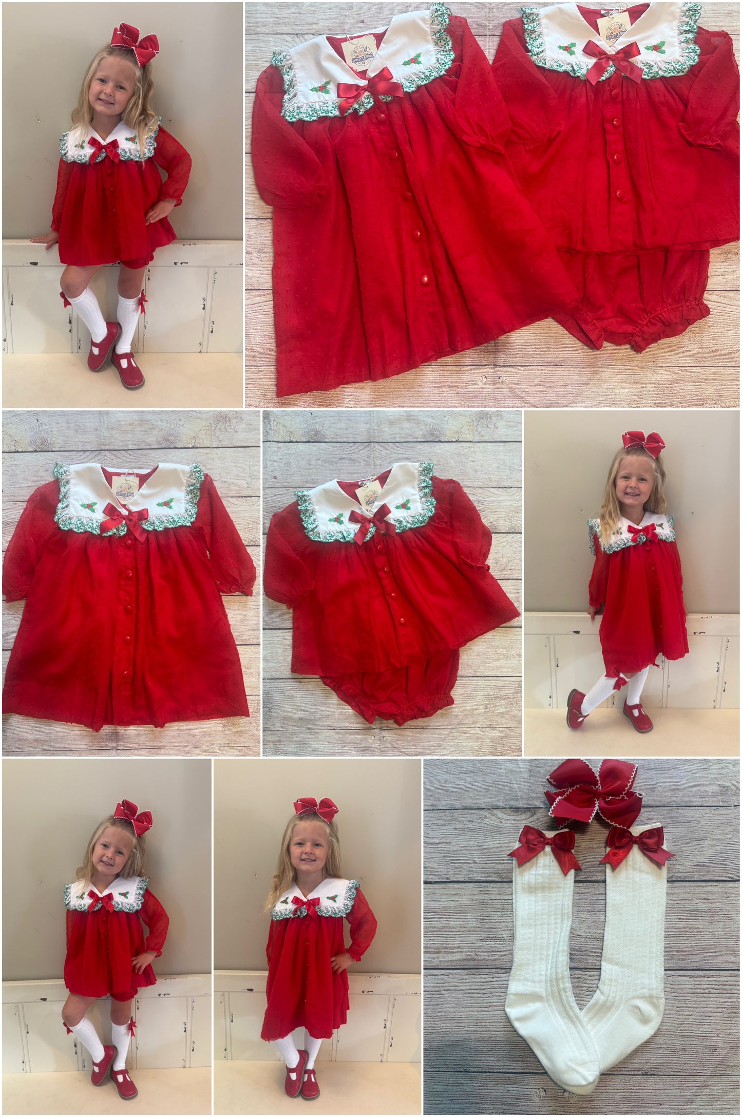 RED SWISS DOT BLOOMER SET //FULLY LINED