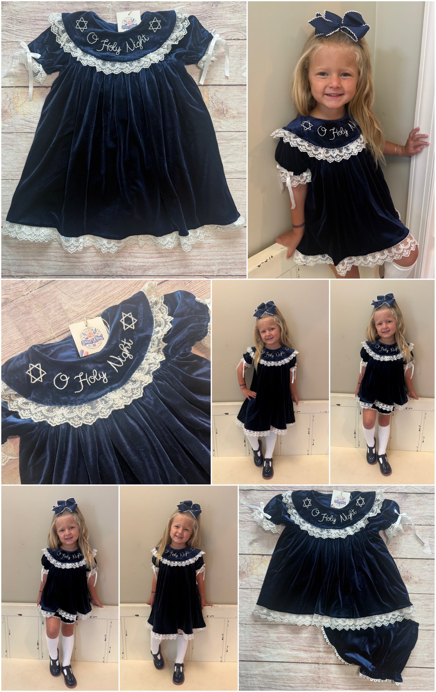 NAVY VELVET O HOLY NIGHT BLOOMER SET // FULLY LINED