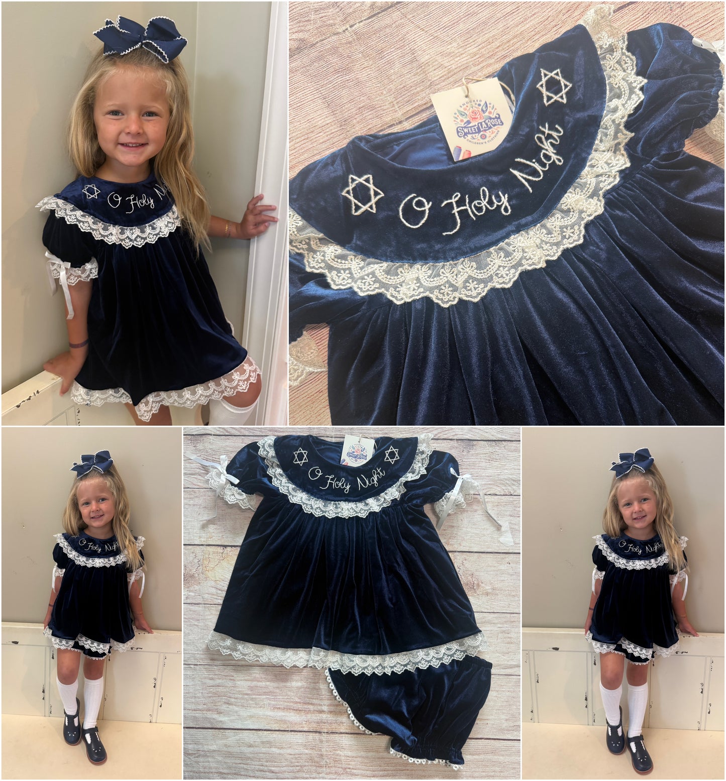 NAVY VELVET O HOLY NIGHT BLOOMER SET // FULLY LINED