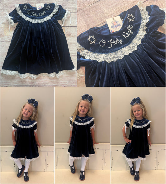 NAVY VELVET O HOLY NIGHT DRESS //FULLY LINED
