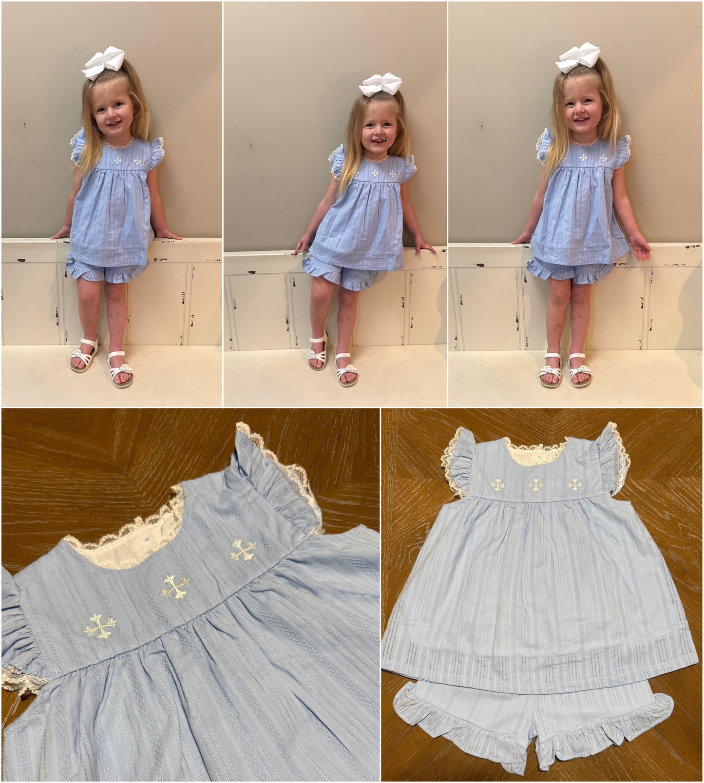 BLUE CROSS EMBROIDERY SHORT SET