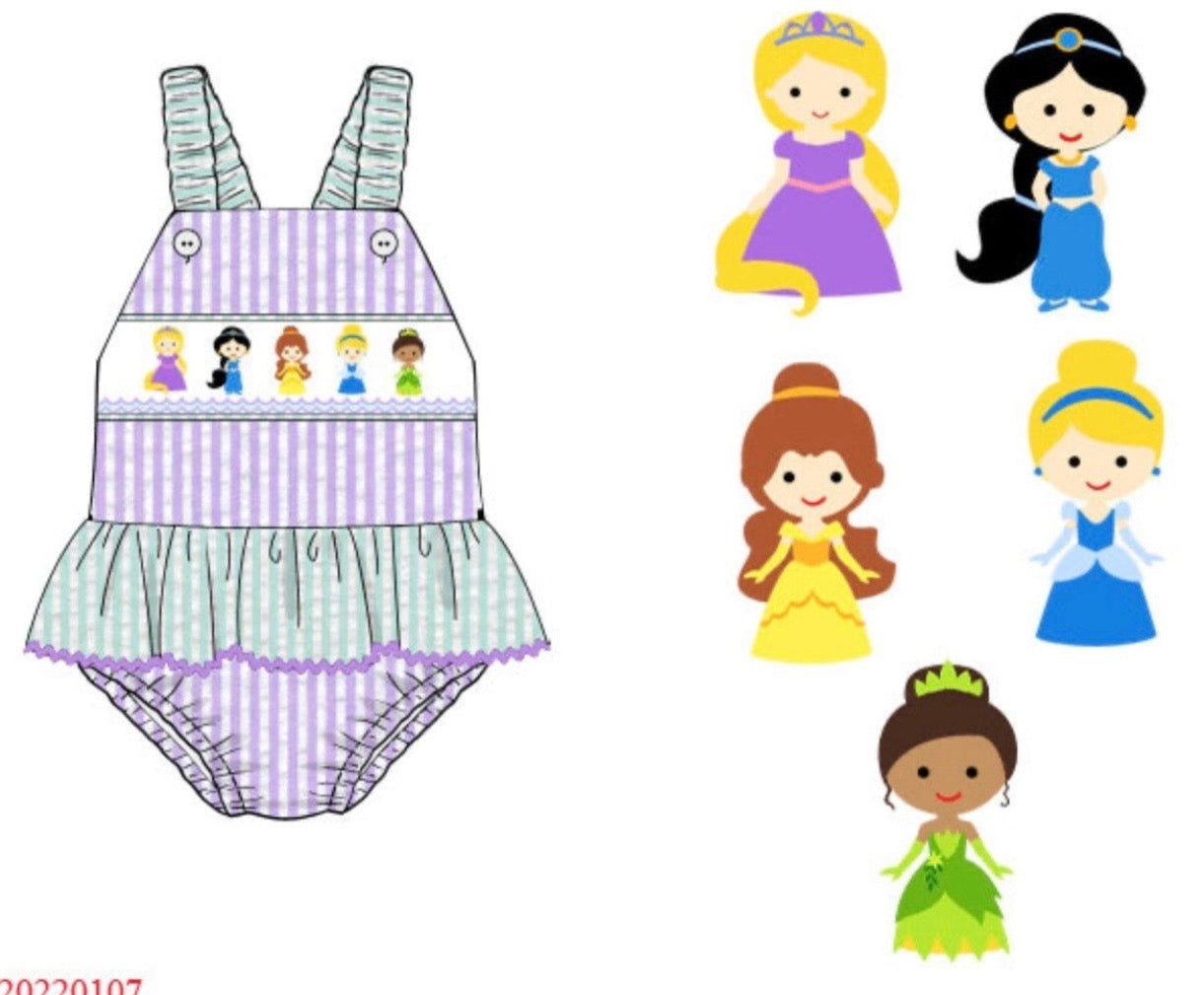 SMOCKED PRINCESS LAVENDER SWIMSUIT // ETA LATE APRIL TO EARLY MAY (po216)