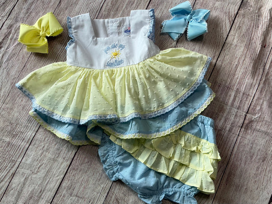 YOU ARE MY SUNSHINE BLOOMER SET (fully lined) (po212)