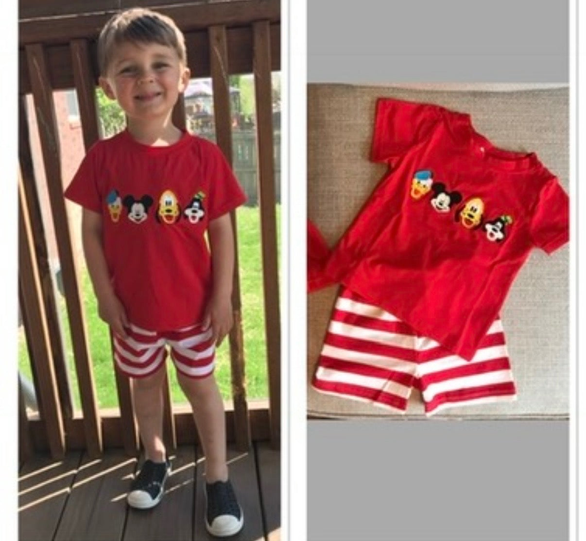 BOY CHARACTER RED STRIPE SHORT SET // ETA EARLY TO MID APRIL (character)