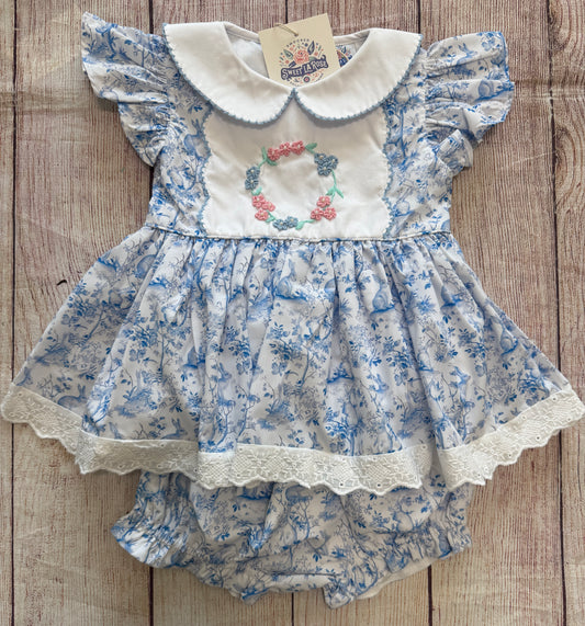 BLUE FLORAL EASTER BUNNY BLOOMER SET // ETA EARLY TO MID DECEMBER // (po211 extras)