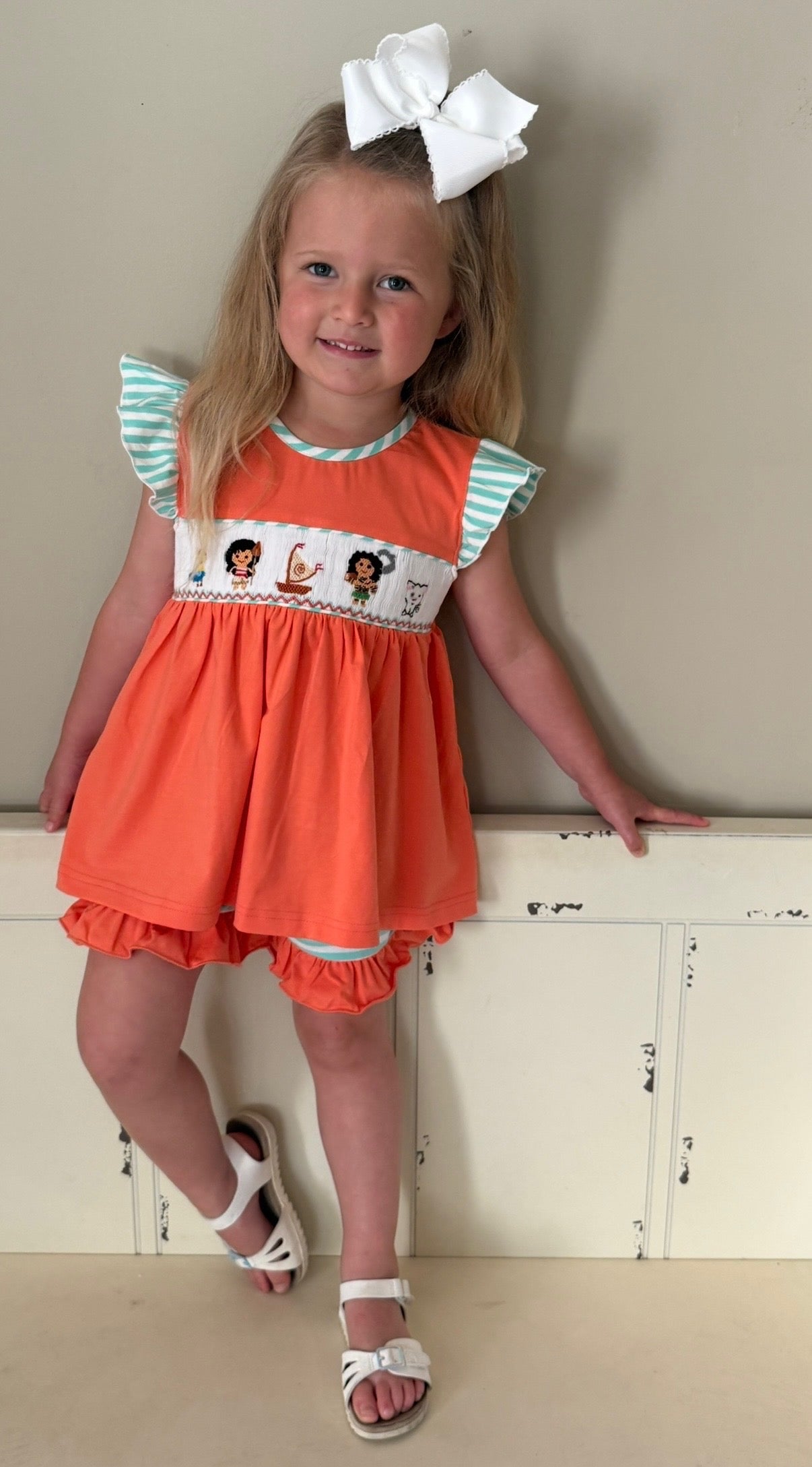 MOANA HAND SMOCKED KNIT SHORT SET(po227)