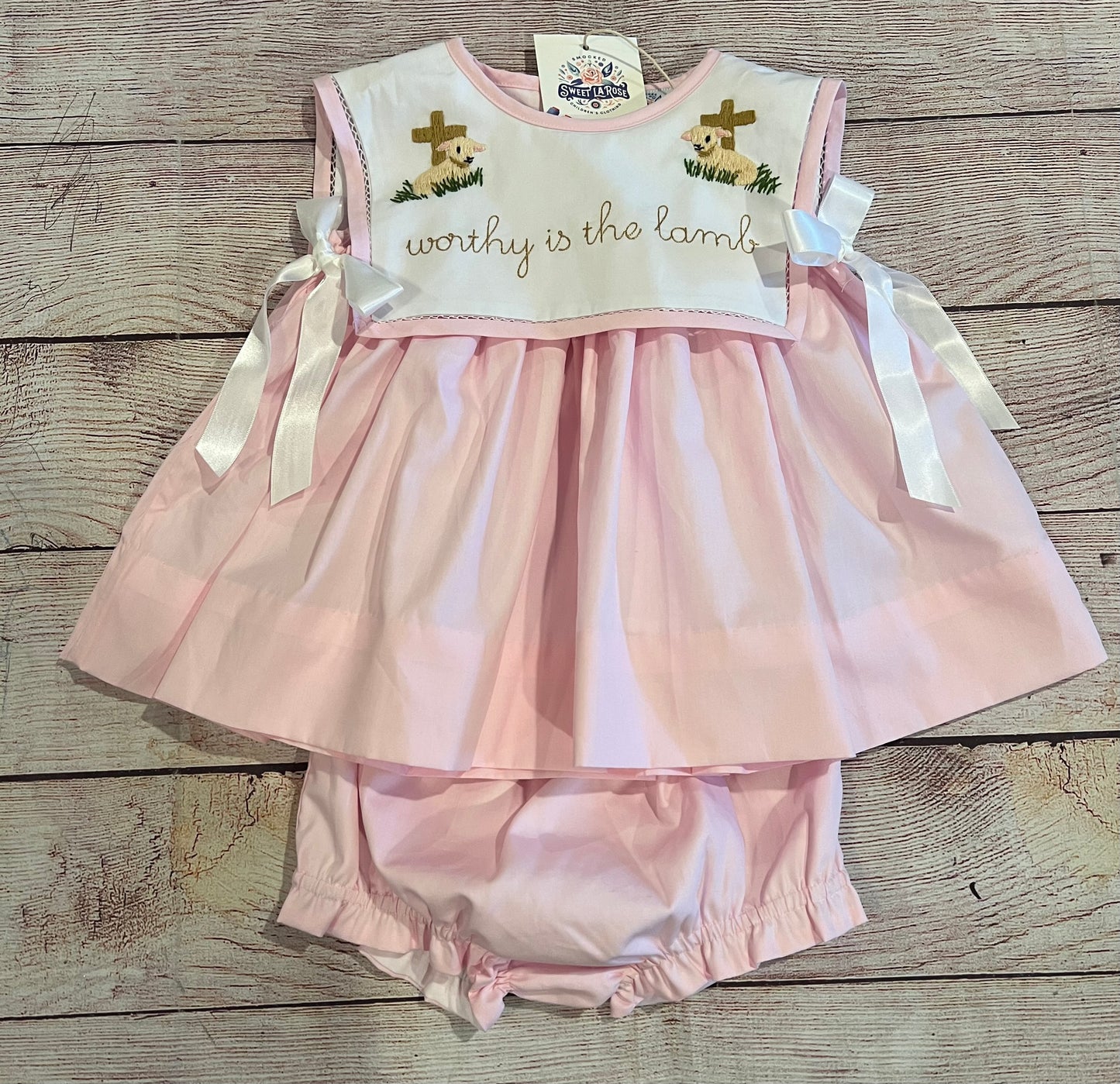 WORTHY IS THE LAMB BLOOMER SET (fully lined) (211a)
