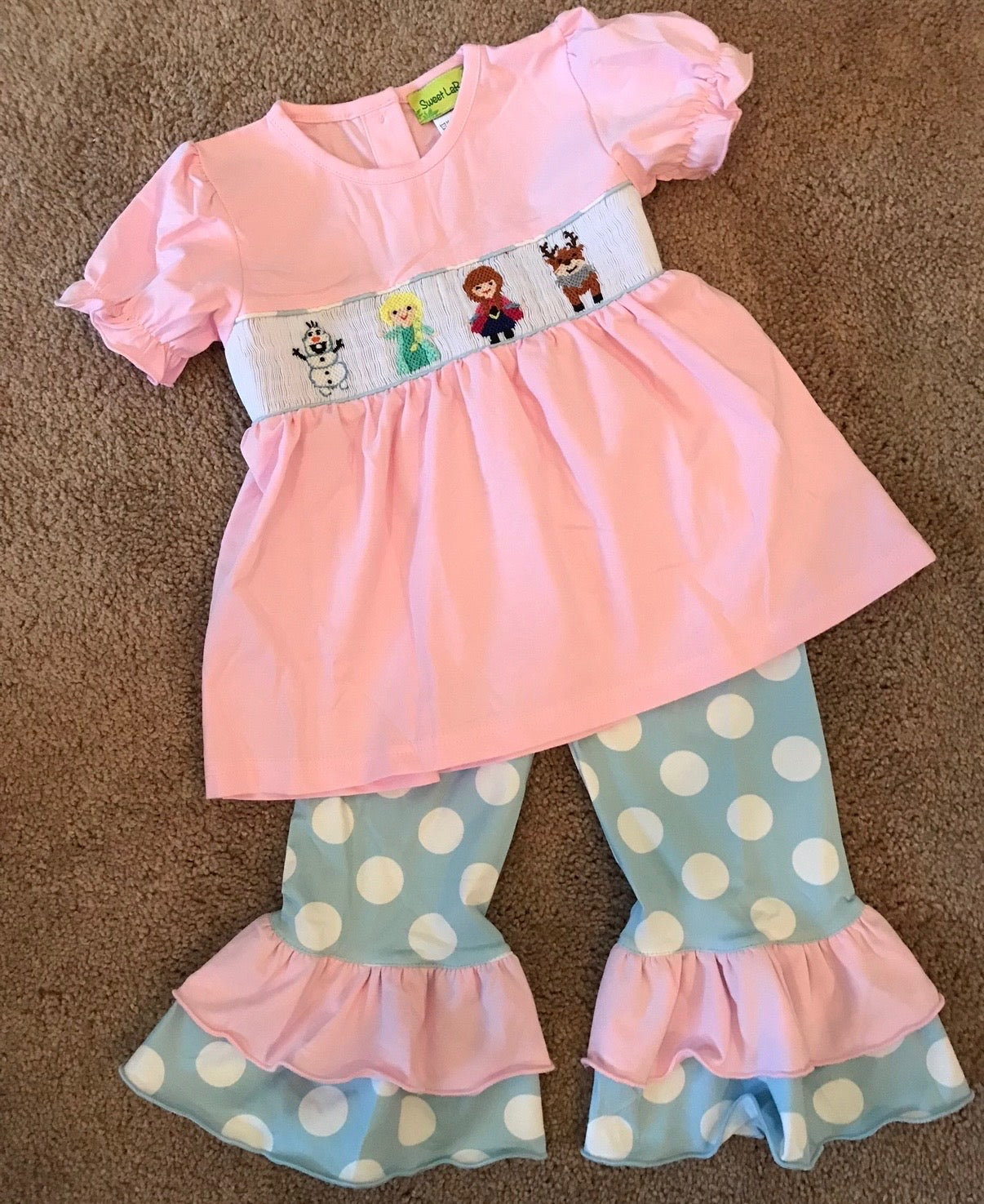 FROZEN HAND SMOCKED KNIT PANT SET (po227)