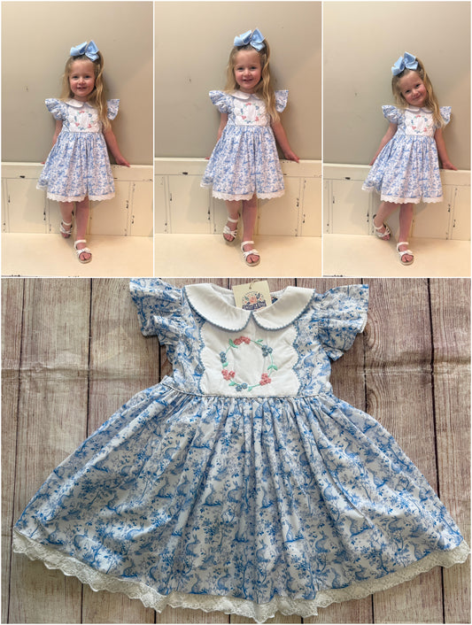 BLUE FLORAL EASTER BUNNY DRESS // ETA EARLY TO MID DECEMBER // (po211 extras)
