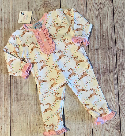 PINK REINDEER PAJAMAS (po184)