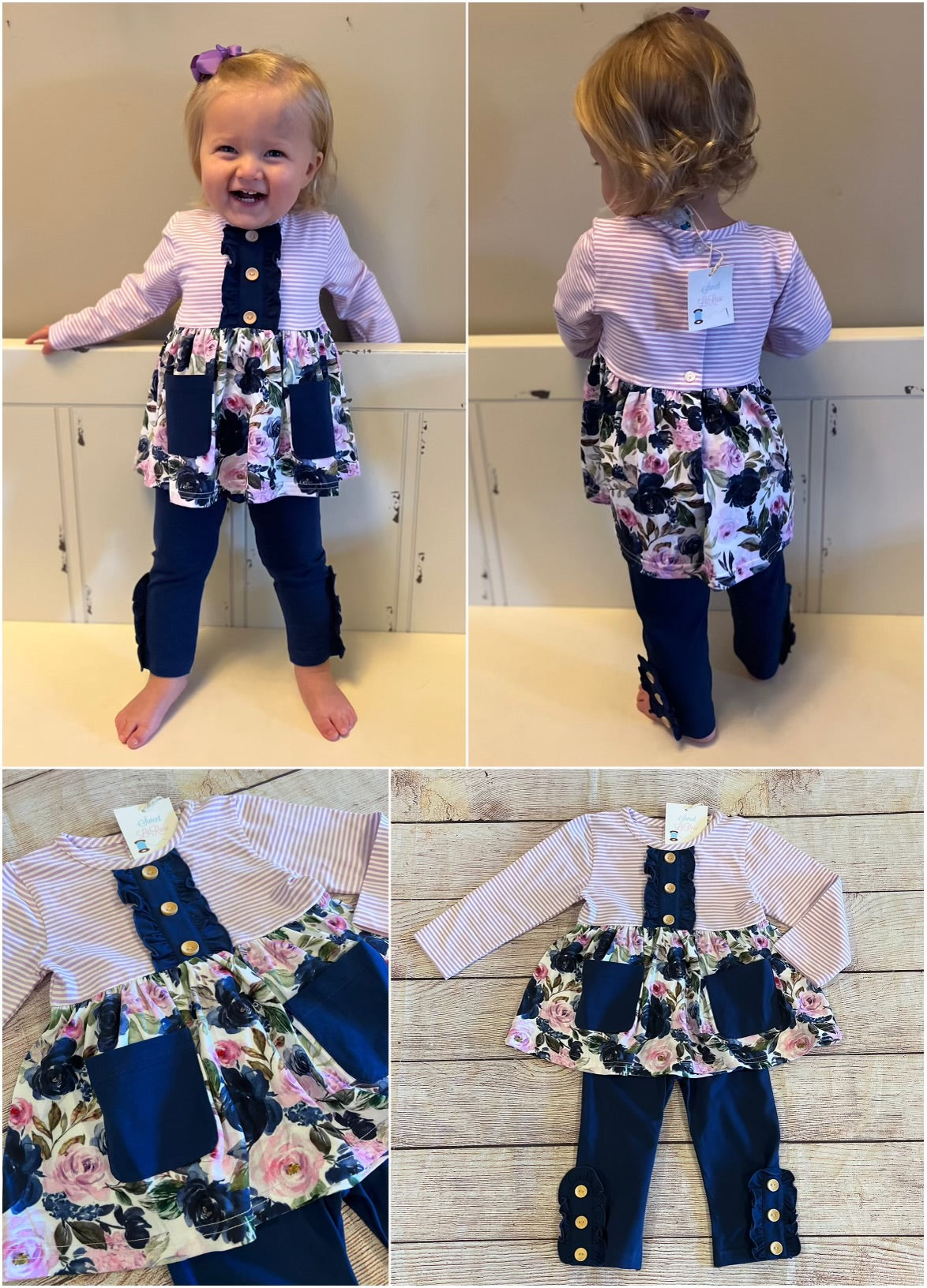 LAVENDER / NAVY FLORAL PANT SET