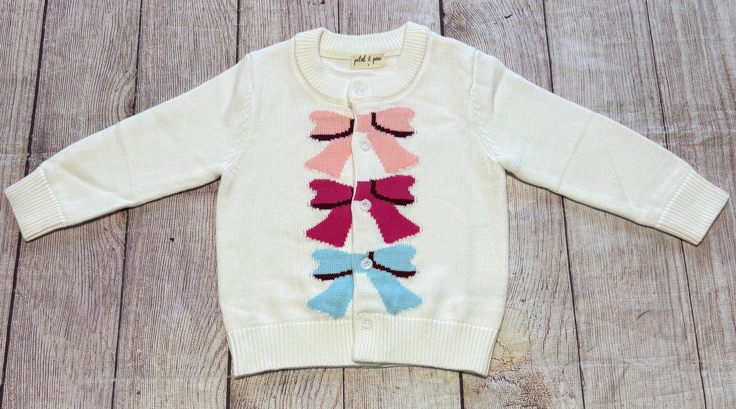 WHITE BOW CARDIGAN SWEATER (#5)
