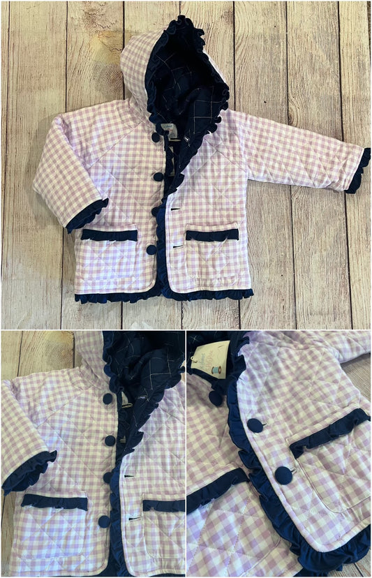 LAVENDER / NAVY QUILTED COAT