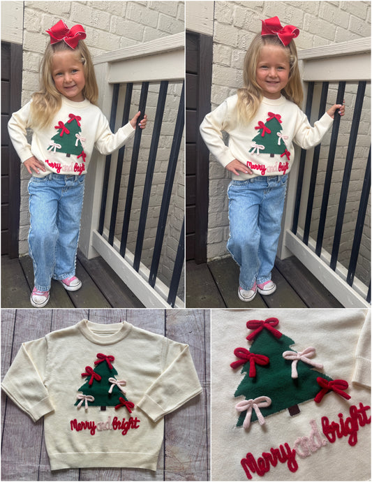 MERRY & BRIGHT CHRISTMAS TREE SWEATER (holiday)