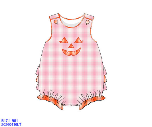 PINK / ORANGE GINGHAM JACK O’LANTERN BUBBLE // ETA MID TO LATE JUNE (po220 extras)