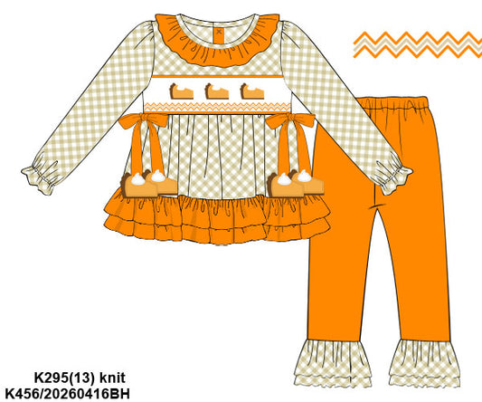 PUMPKIN PIE HAND SMOCKED PANT SET w/ TIES // ETA LATE AUGUST (po224)