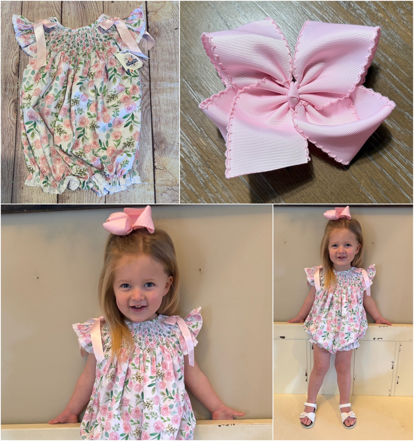 PINK / SAGE FLORAL GEOMETRIC BUBBLE w/ RIBBONS (ETA LATE JAN / EARLY FEB) (po193 extras)