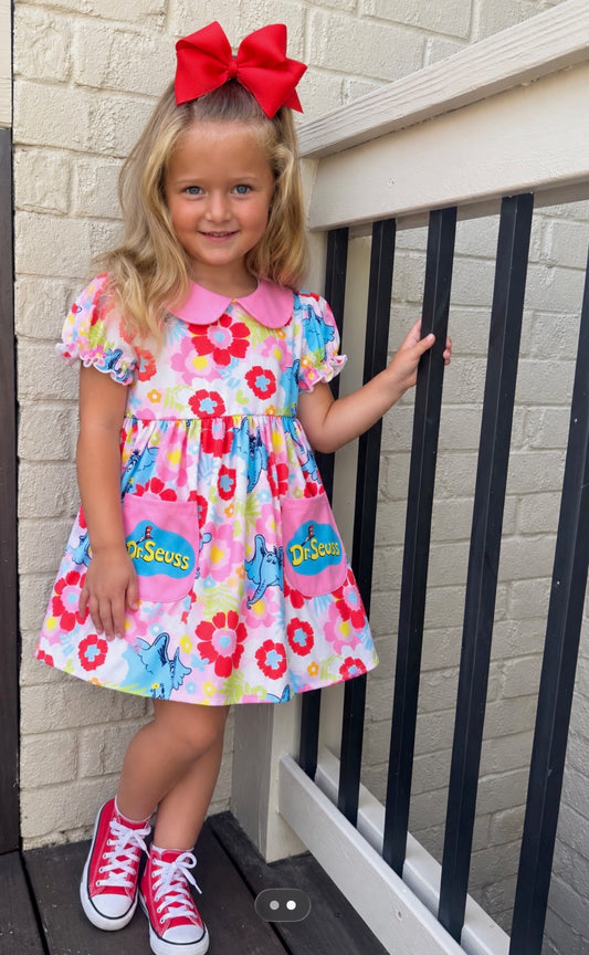 FLORAL DR. SEUS POCKET DRESS (holiday)