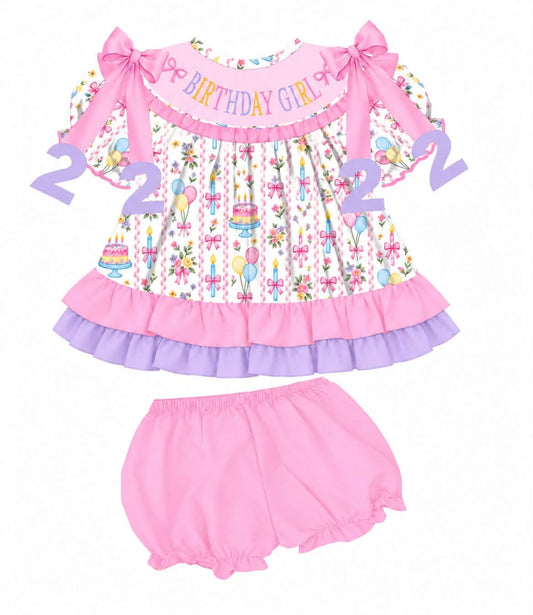 BIRTHDAY GIRL BLOOMER SET