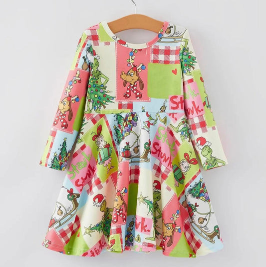 GRINCH PATCHWORK KNIT DRESS // ETA LATE AUGUST (RF)