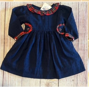 NAVY CORDUROY FULLY LINED DRESS (po225extras)