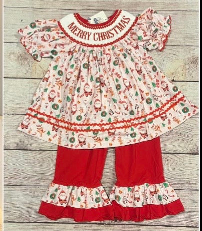 HAND SMOCKED MERRY CHRISTMAS PANT SET // ETA EARLY TO MID OCTOBER (po225)