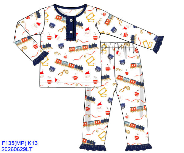 GIRL POLAR EXPRESS PAJAMAS (FULLY LINED) // ETA EARLY TO MID OCTOBER (po225)