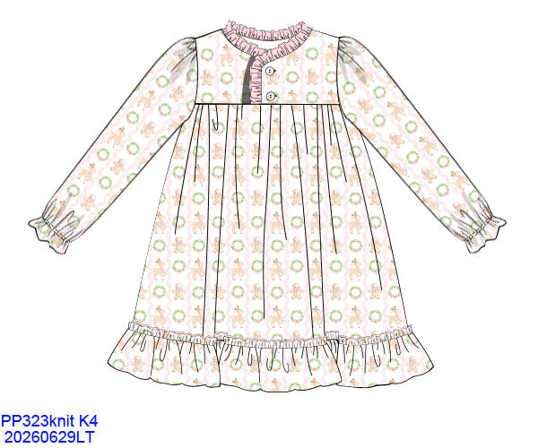 GINGERBREAD & REINDEER NIGHTGOWN (FULLY LINED) // ETA EARLY TO MID OCTOBER (po225)