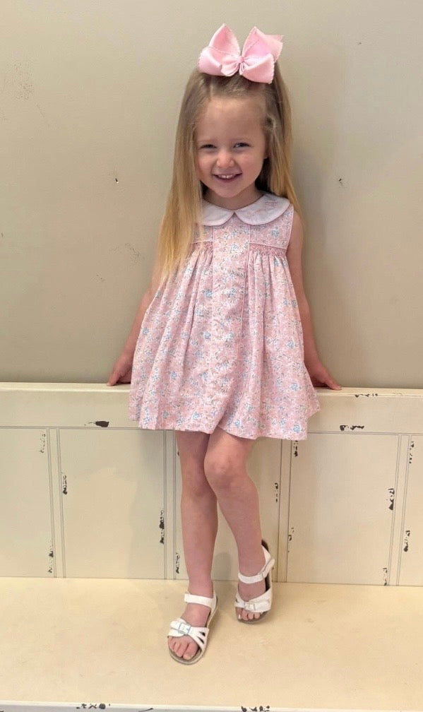 PINK FLORAL MOMMY'S GIRL COLLAR BLOOMER SET EXTRAS (FULLY LINED)