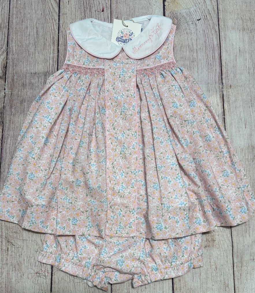 PINK FLORAL MOMMY'S GIRL COLLAR BLOOMER SET EXTRAS (FULLY LINED)