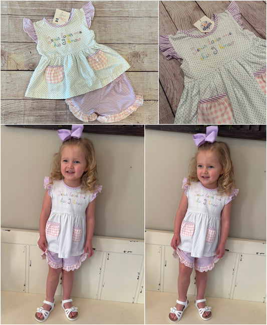 JESUS LOVES ME THIS I KNOW SHORT SET // ETA FROM VENDOR EARLY / MID FEBRUARY // po194 extras