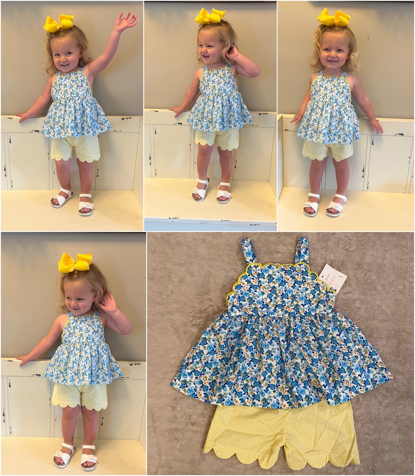 BLUE / YELLOW FLORAL SHORT SET (ETA LATE JAN / EARLY FEB) (po193 extras)