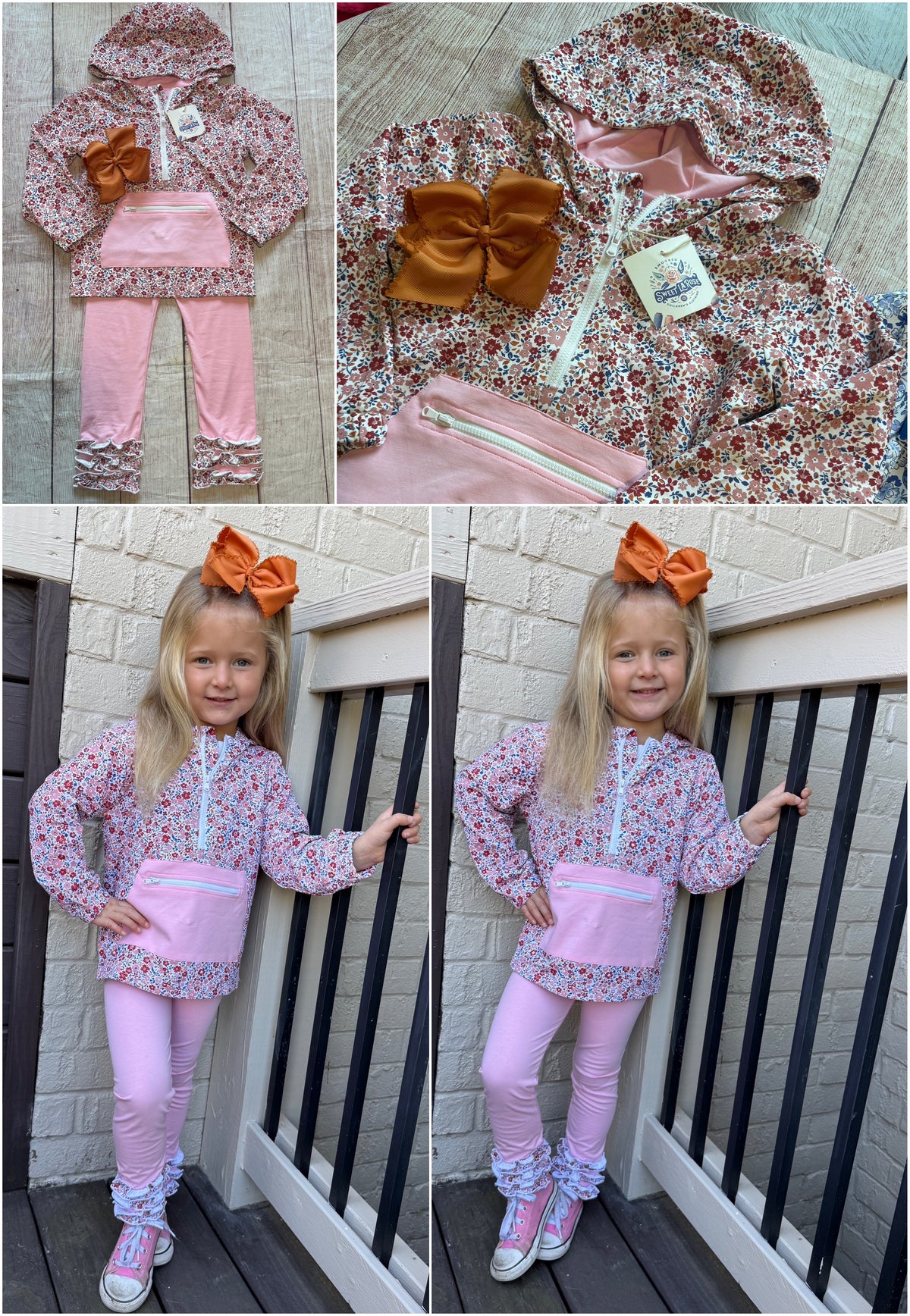 ROSE / PINK FLORAL KNIT JOGGER SET