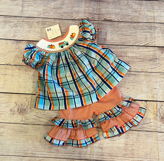 GIRL PUMPKIN TRUCK PANT SET